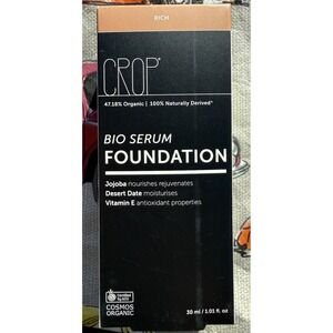 CROP Bio Serum Foundation RICH 1.01 fl oz 30mL with Jojoba Desert Date Vitamin E